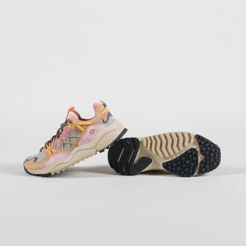 Flower Mountain Womens Yamabushi Shoes Cognac Taupe Pink Sude Nylon-3