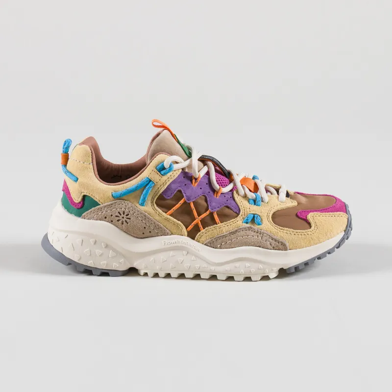 Flower Mountain Womens Yamabushi Shoes Zucca Brown Violet Suede Nylon-2