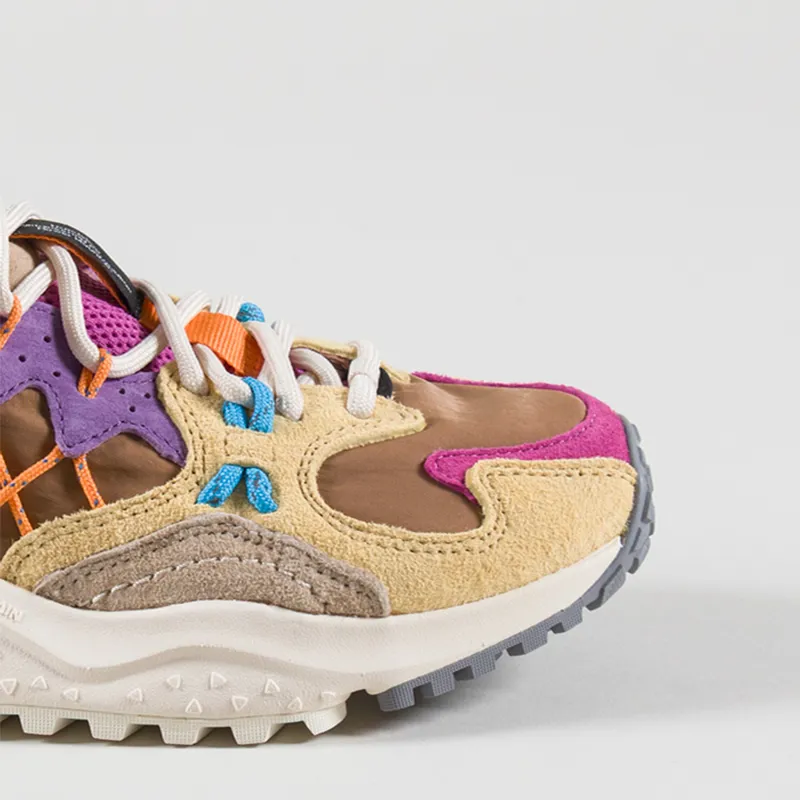 Flower Mountain Womens Yamabushi Shoes Zucca Brown Violet Suede Nylon-5