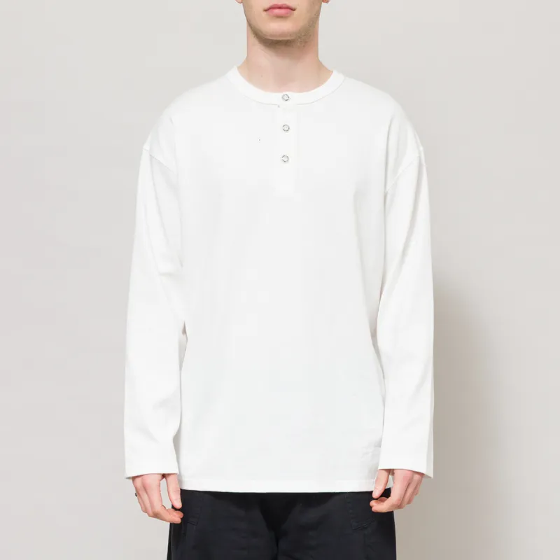 Frizmworks 10s Solid Henley Neck T Shirt White