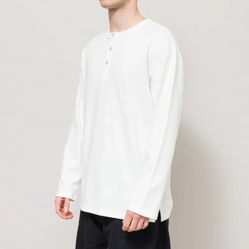 Frizmworks 10s Solid Henley Neck T Shirt White-1