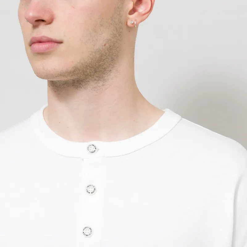 Frizmworks 10s Solid Henley Neck T Shirt White-3