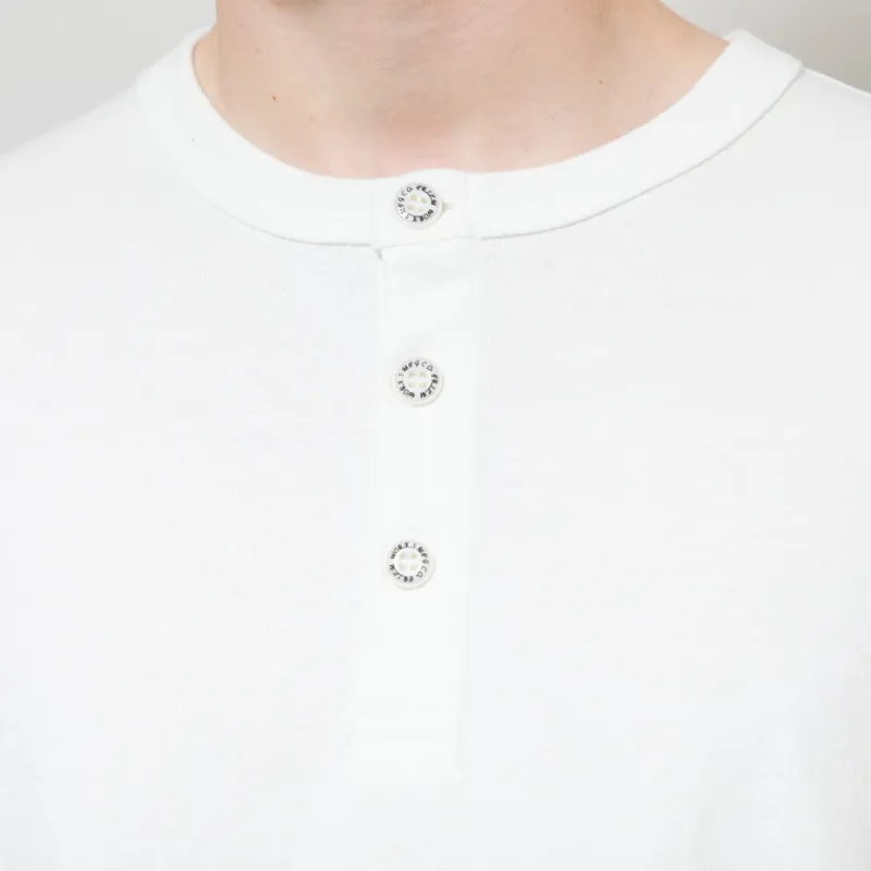 Frizmworks 10s Solid Henley Neck T Shirt White-4