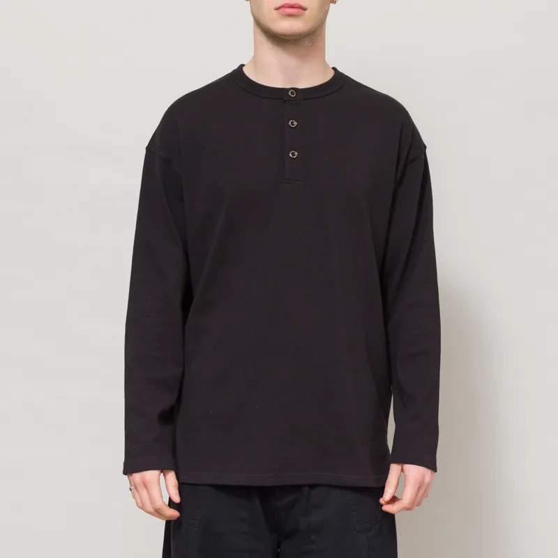 Frizmworks 10s Solid Henley Neck T Shirt Black