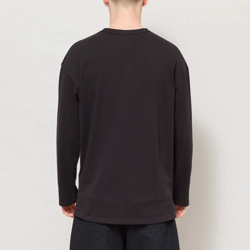 Frizmworks 10s Solid Henley Neck T Shirt Black-2