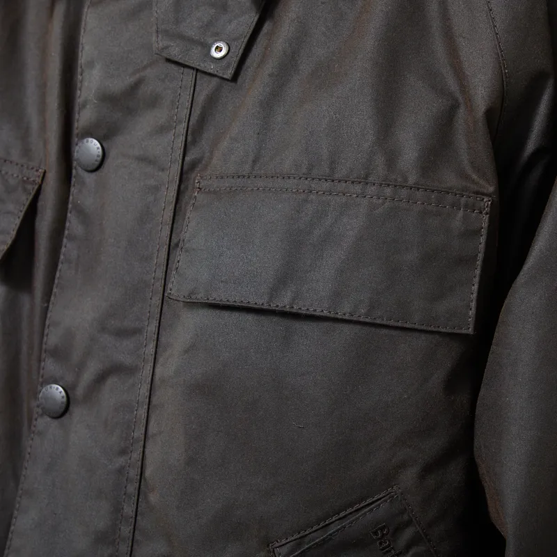 Barbour Four Pocket Transport Waxed Jacket Brown-5
