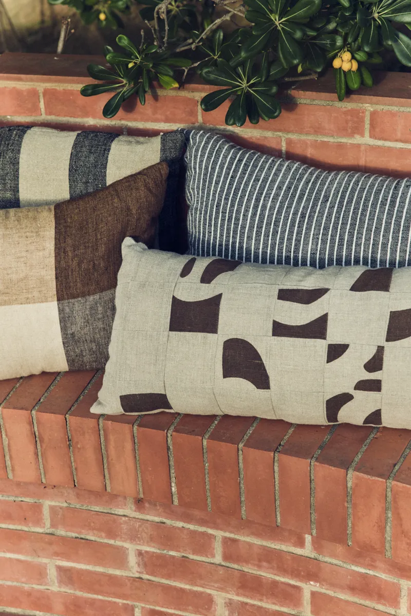 HKLIVING Natural Patched Cushion Beige-7