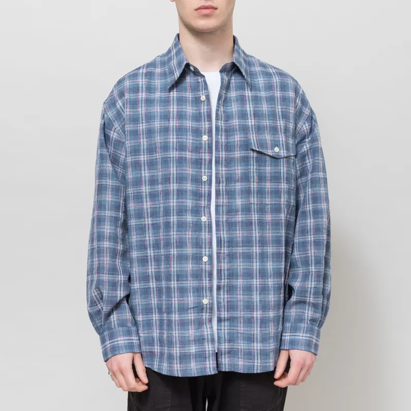 Frizmworks Uneven Check Shirt Blue