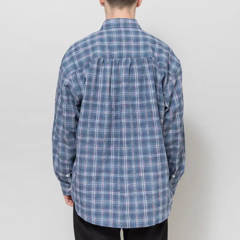 Frizmworks Uneven Check Shirt Blue-2