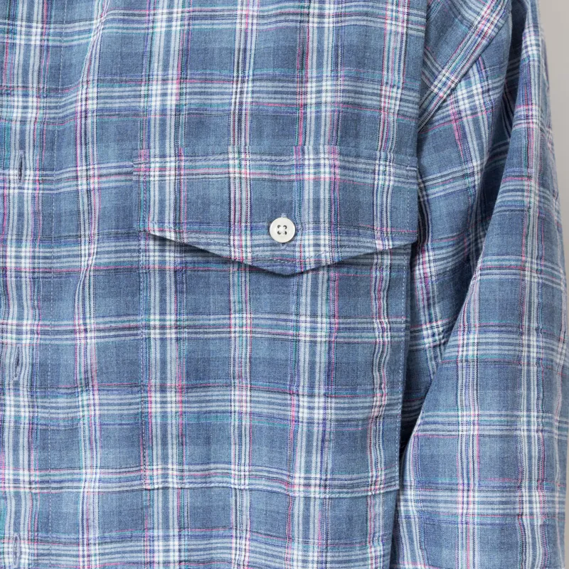 Frizmworks Uneven Check Shirt Blue-4
