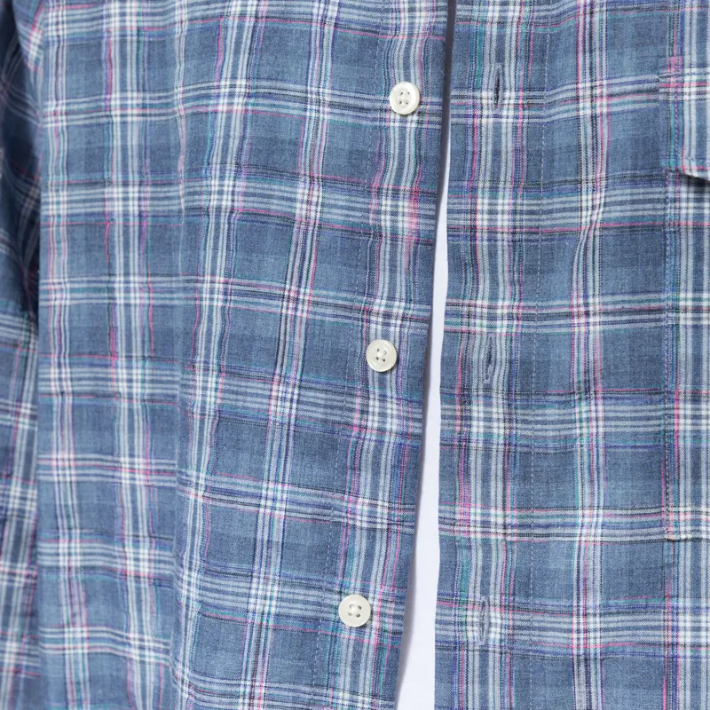 Frizmworks Uneven Check Shirt Blue-5