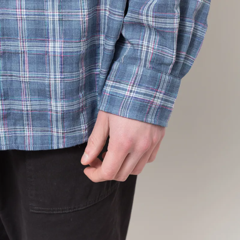 Frizmworks Uneven Check Shirt Blue-8