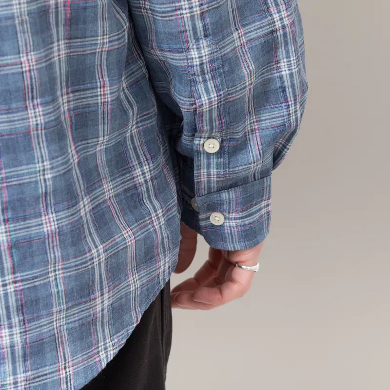Frizmworks Uneven Check Shirt Blue-7