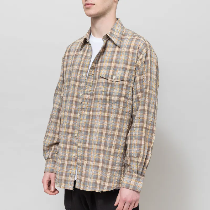 Frizmworks Uneven Check Shirt Yellow-1