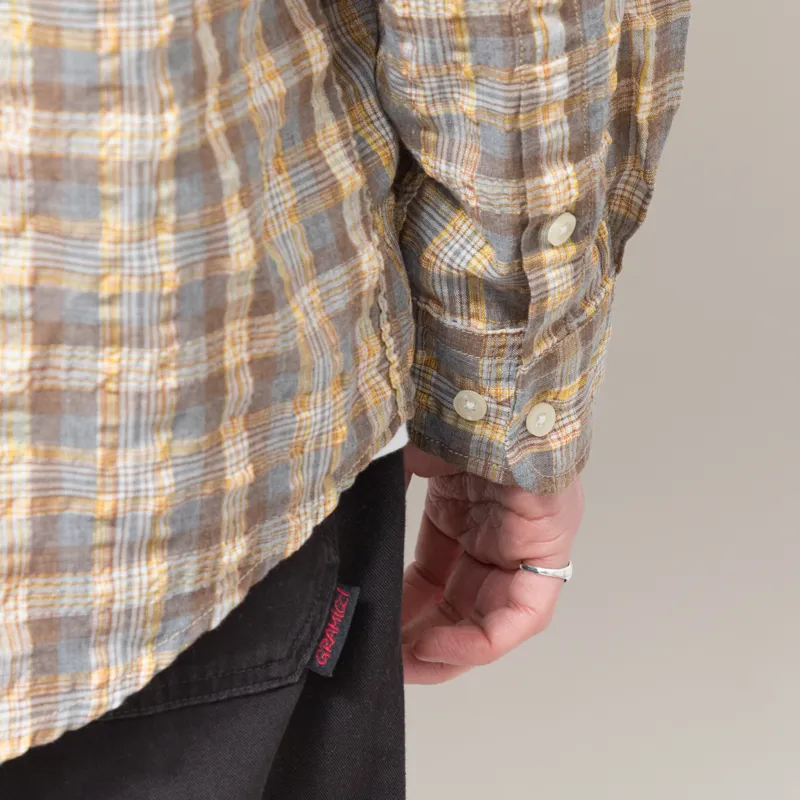 Frizmworks Uneven Check Shirt Yellow-7