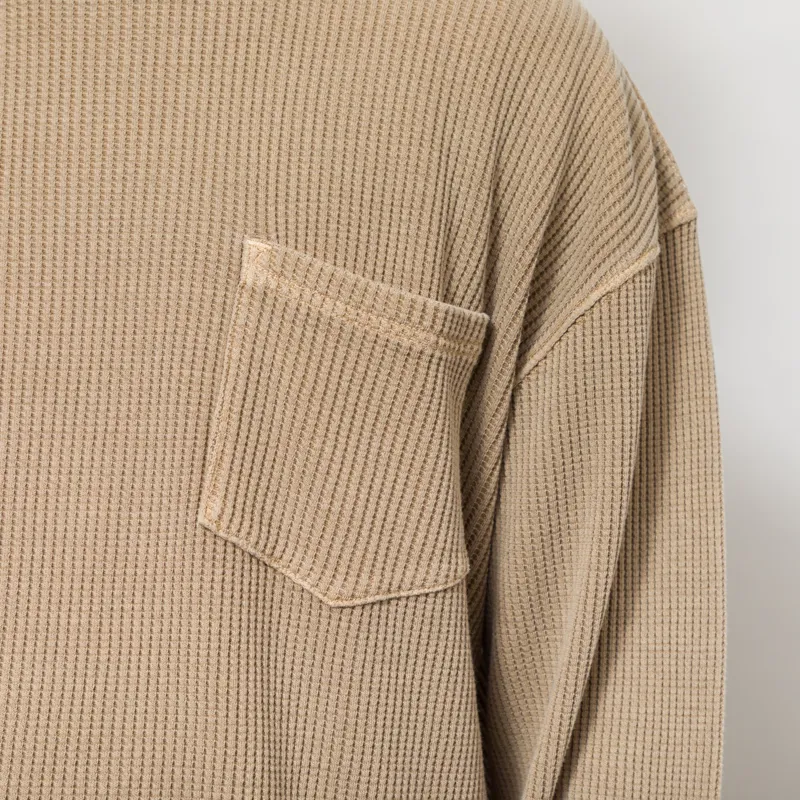Frizmworks Pigment Dyeing Waffle Long Sleeve T Shirt Tan-5