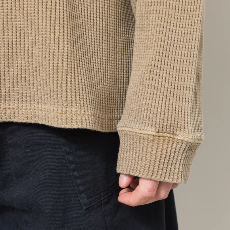 Frizmworks Pigment Dyeing Waffle Long Sleeve T Shirt Tan-6