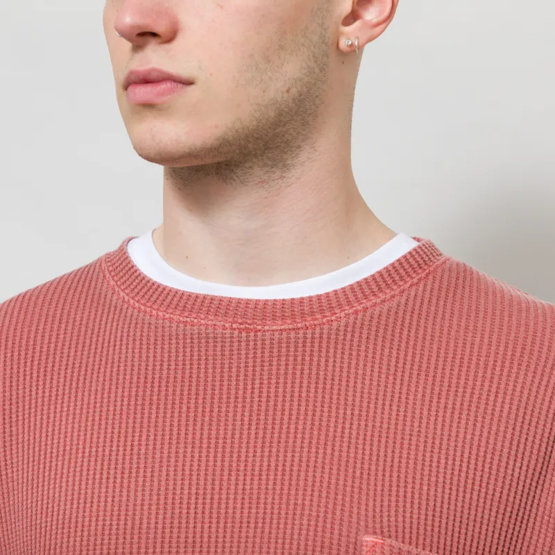 Frizmworks Pigment Dyeing Waffle Long Sleeve T Shirt Pink-3