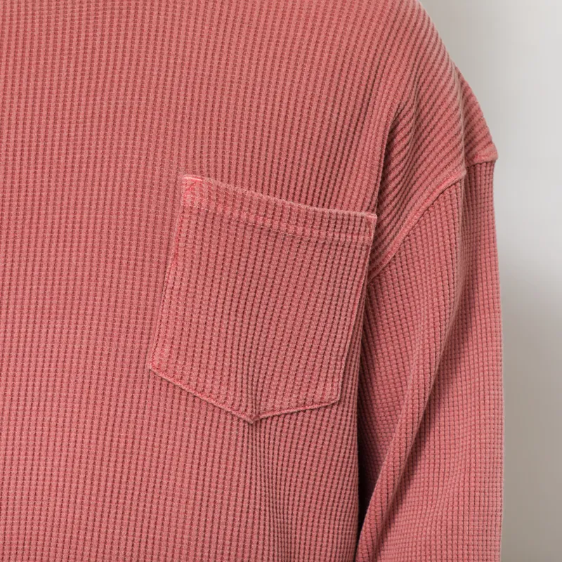 Frizmworks Pigment Dyeing Waffle Long Sleeve T Shirt Pink-4