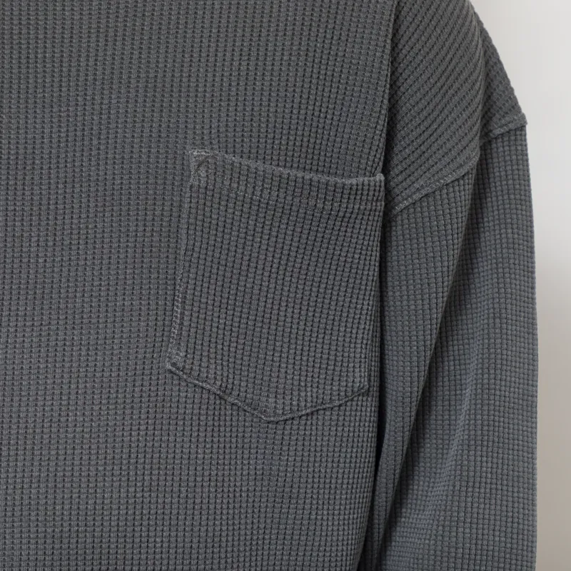 Frizmworks Pigment Dyeing Waffle Long Sleeve T Shirt Charcoal-4