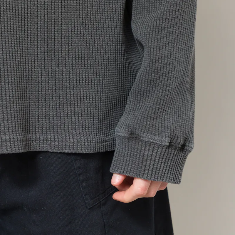 Frizmworks Pigment Dyeing Waffle Long Sleeve T Shirt Charcoal-6