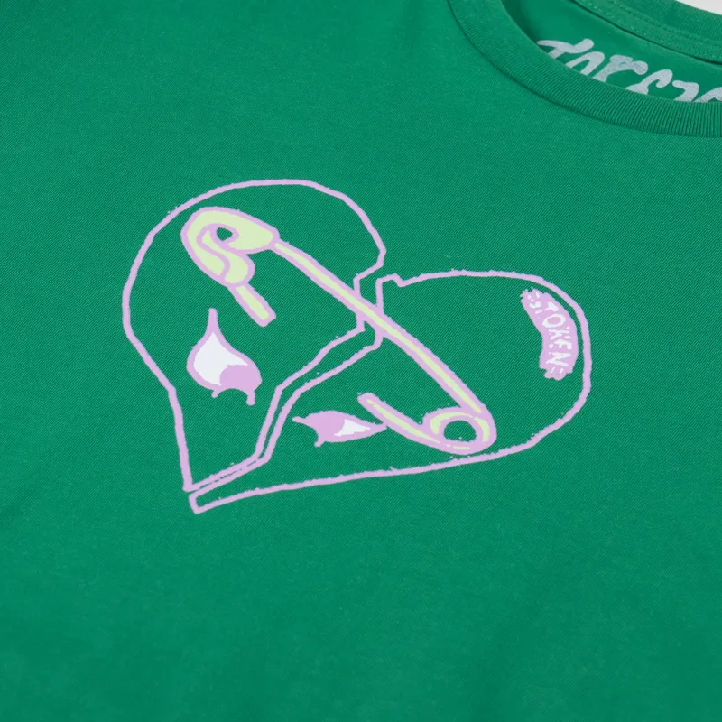 Token Broken Heart T Shirt Kelly Green-2