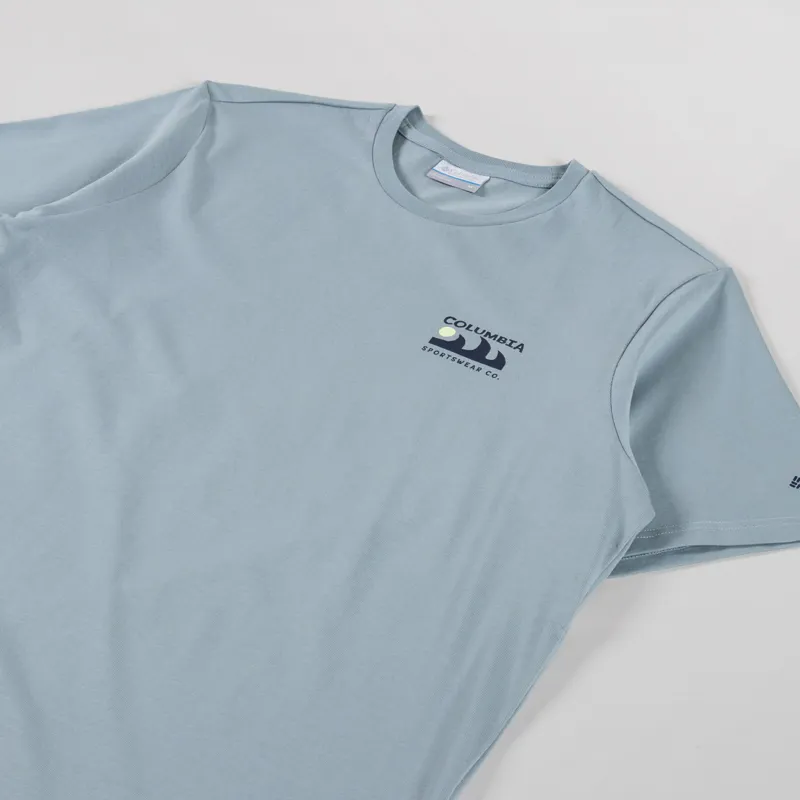 Columbia Explorers Canyon T Shirt Crushed Blue Peaks And Waves-3