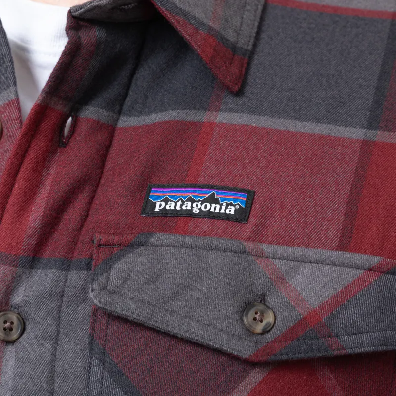 Patagonia Lightweight Insulated Fjord Flannel Shirt William Ink Black-9