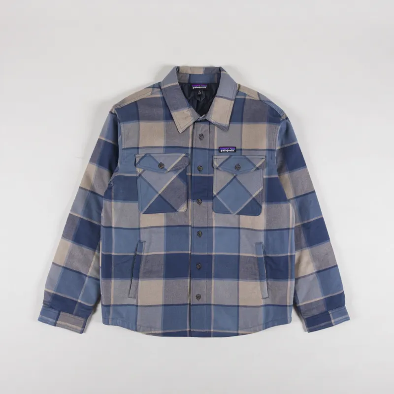 Patagonia Lightweight Insulated Fjord Flannel Shirt William Smolder Blue