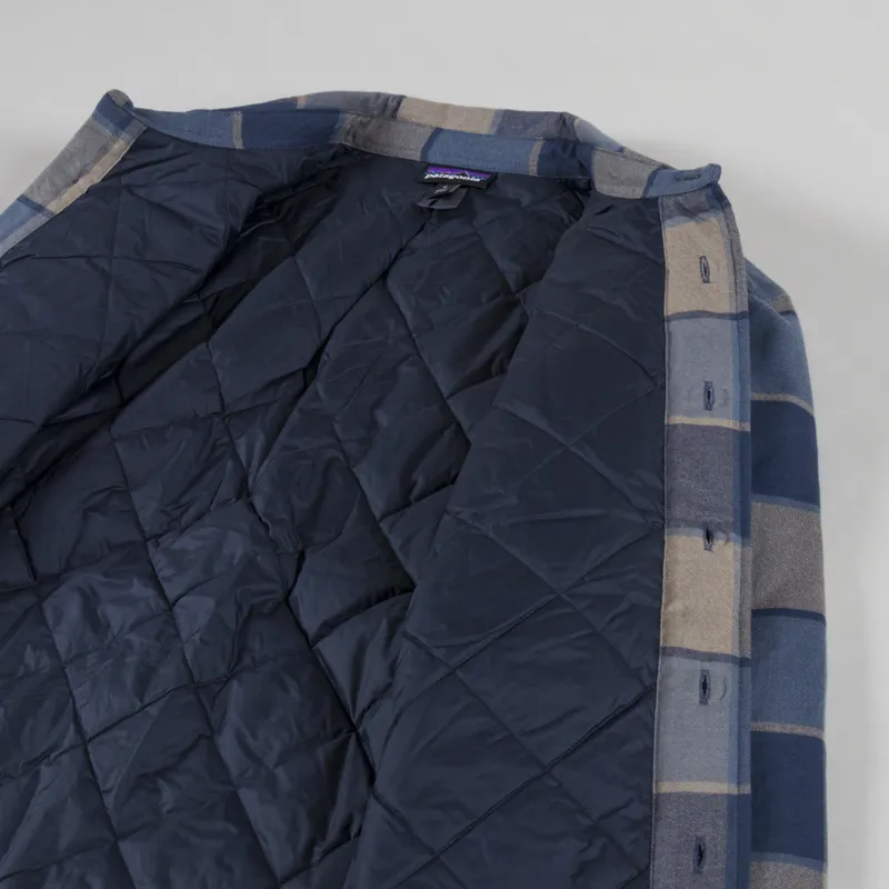 Patagonia Lightweight Insulated Fjord Flannel Shirt William Smolder Blue-4