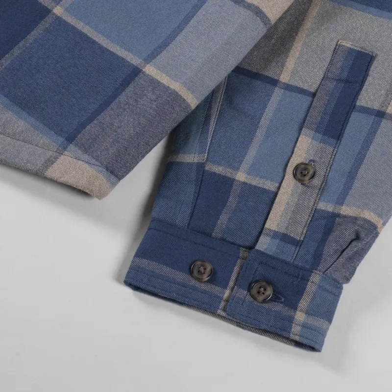 Patagonia Lightweight Insulated Fjord Flannel Shirt William Smolder Blue-11