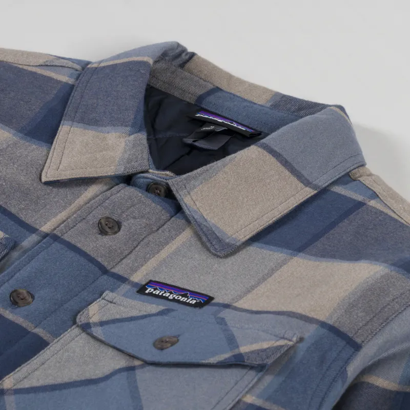 Patagonia Lightweight Insulated Fjord Flannel Shirt William Smolder Blue-6