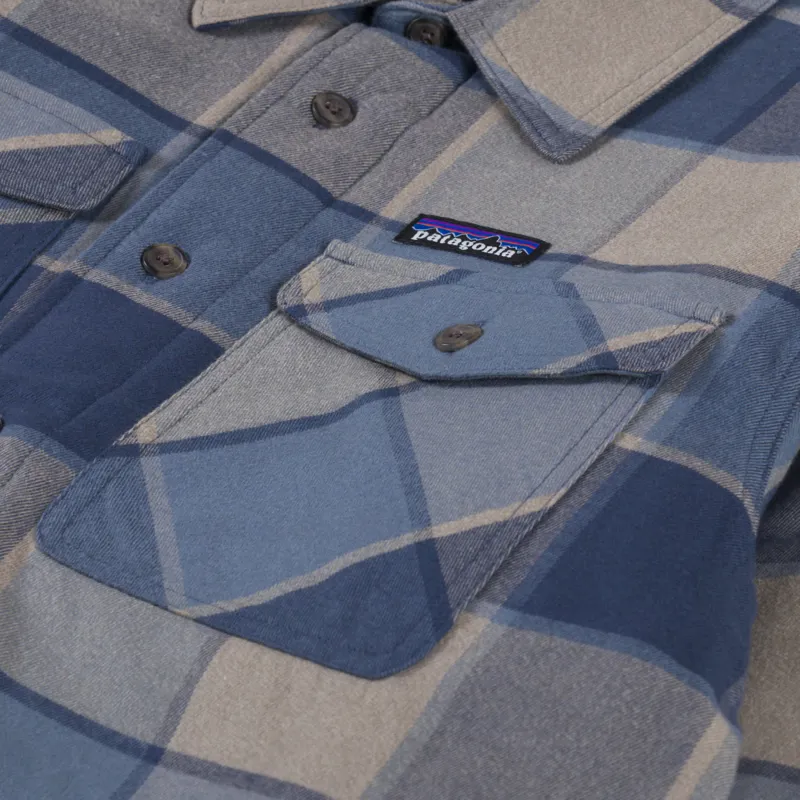 Patagonia Lightweight Insulated Fjord Flannel Shirt William Smolder Blue-7