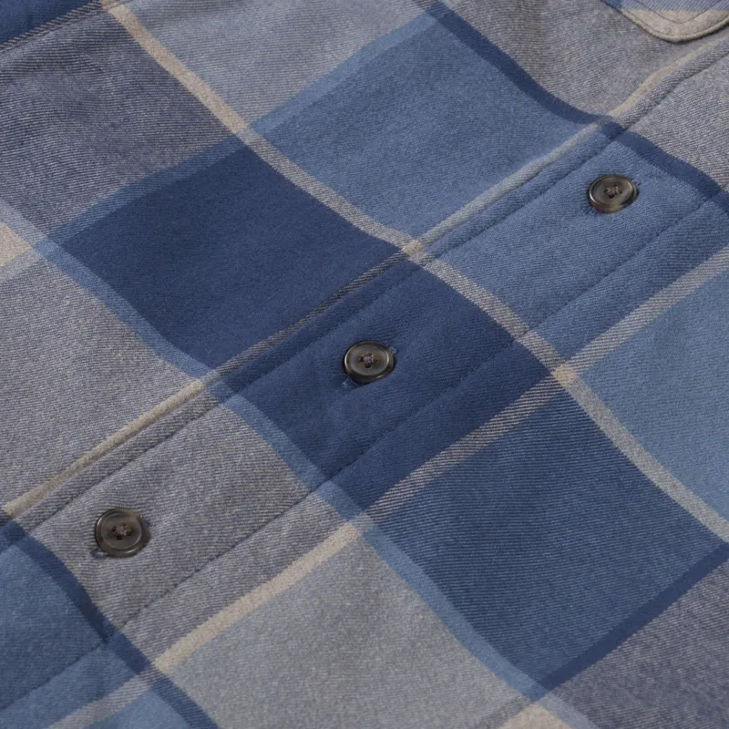 Patagonia Lightweight Insulated Fjord Flannel Shirt William Smolder Blue-8