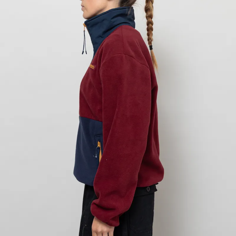 Columbia Womens Sequoia Grove Half Zip Fleece Rich Wine Navy Maple Sugar-2