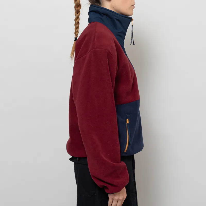 Columbia Womens Sequoia Grove Half Zip Fleece Rich Wine Navy Maple Sugar-4