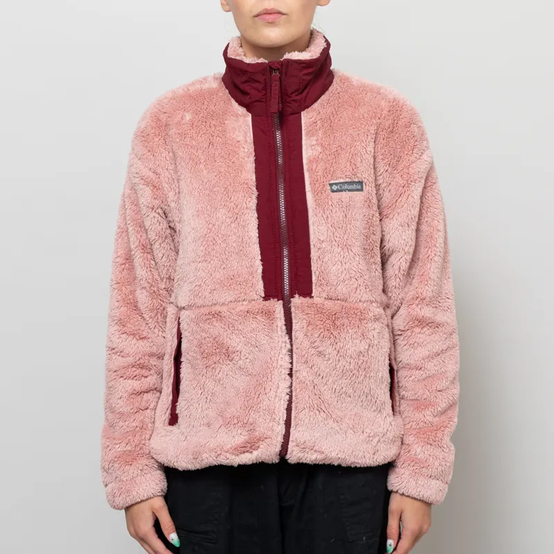 Columbia Womens Discovery II Sherpa Fleece Jacket Eraser Pink Rich Wine