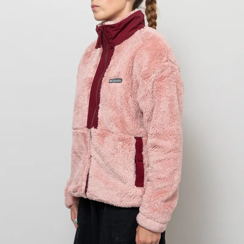 Columbia Womens Discovery II Sherpa Fleece Jacket Eraser Pink Rich Wine-1