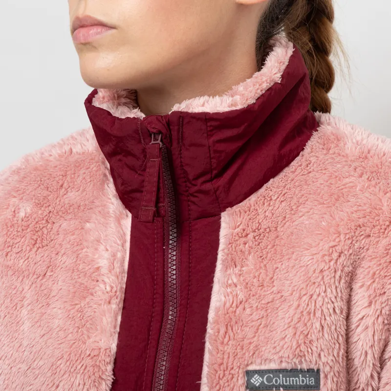 Columbia Womens Discovery II Sherpa Fleece Jacket Eraser Pink Rich Wine-5