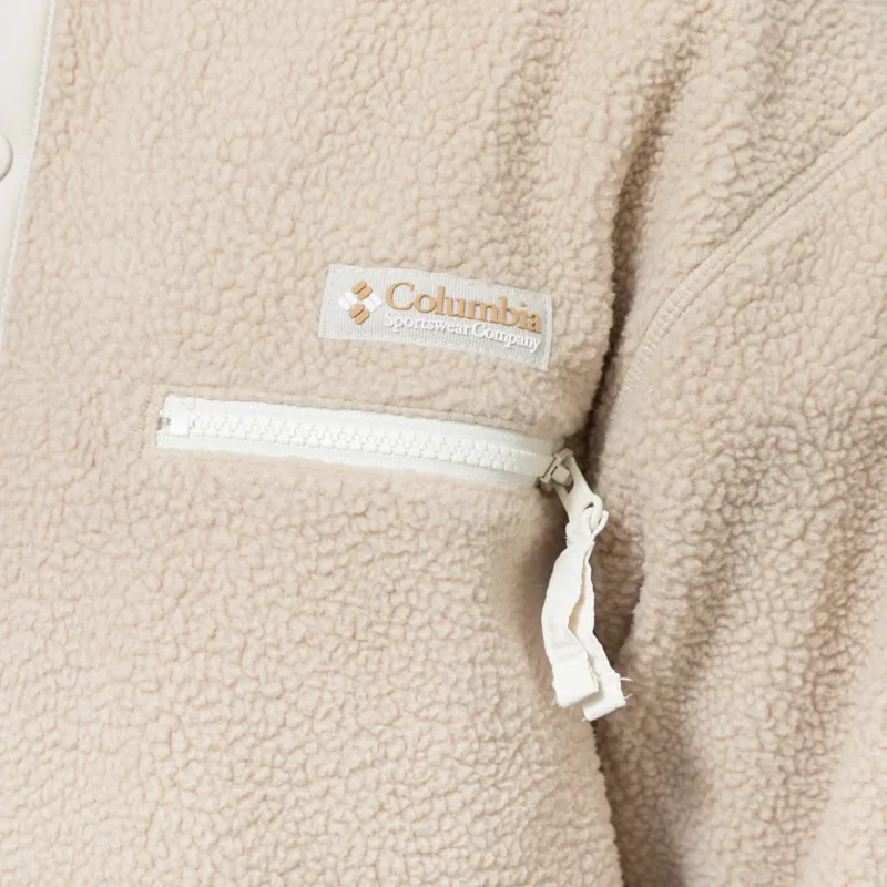 Columbia Womens Helvetia II Half Snap Fleece Ancient Fossil Stone Chalk-4