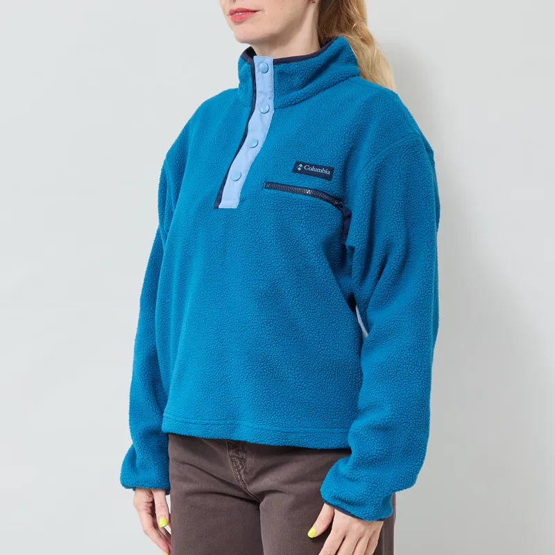 Columbia Womens Helvetia II Half Snap Fleece Phoenix Blue Rainy Day-1