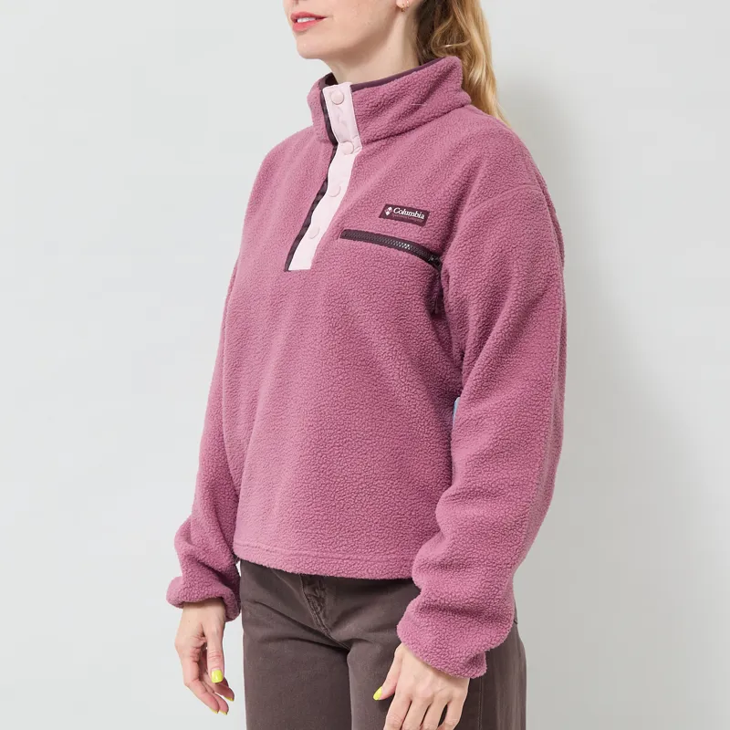 Columbia Womens Helvetia II Half Snap Fleece Antique Mauve Mineral Pink-1