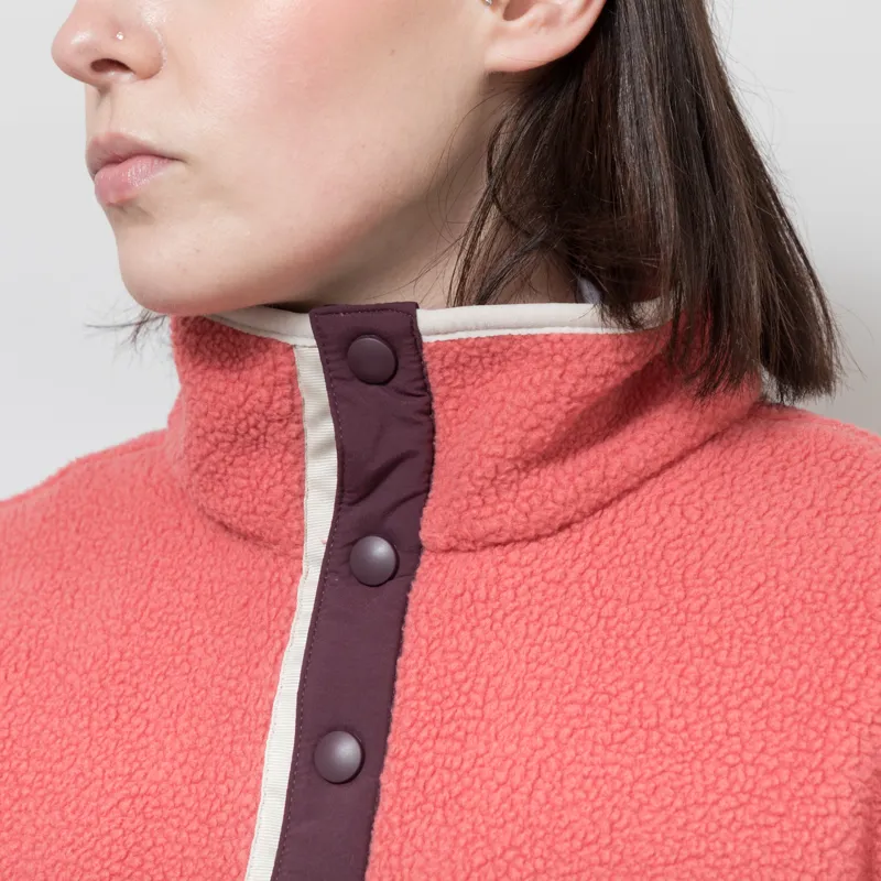 Columbia Womens Helvetia II Half Snap Fleece Washed Red Moonvista Stone-3