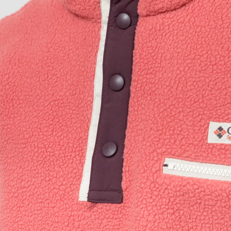 Columbia Womens Helvetia II Half Snap Fleece Washed Red Moonvista Stone-4