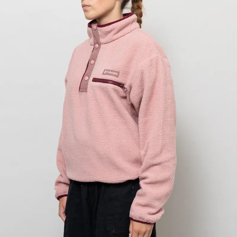 Columbia Womens Helvetia II Half Snap Fleece Eraser Pink Fig Rich Wine-1