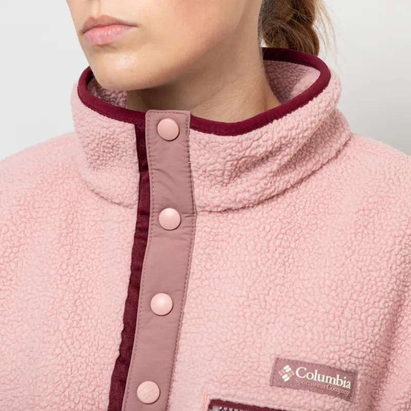 Columbia Womens Helvetia II Half Snap Fleece Eraser Pink Fig Rich Wine-5