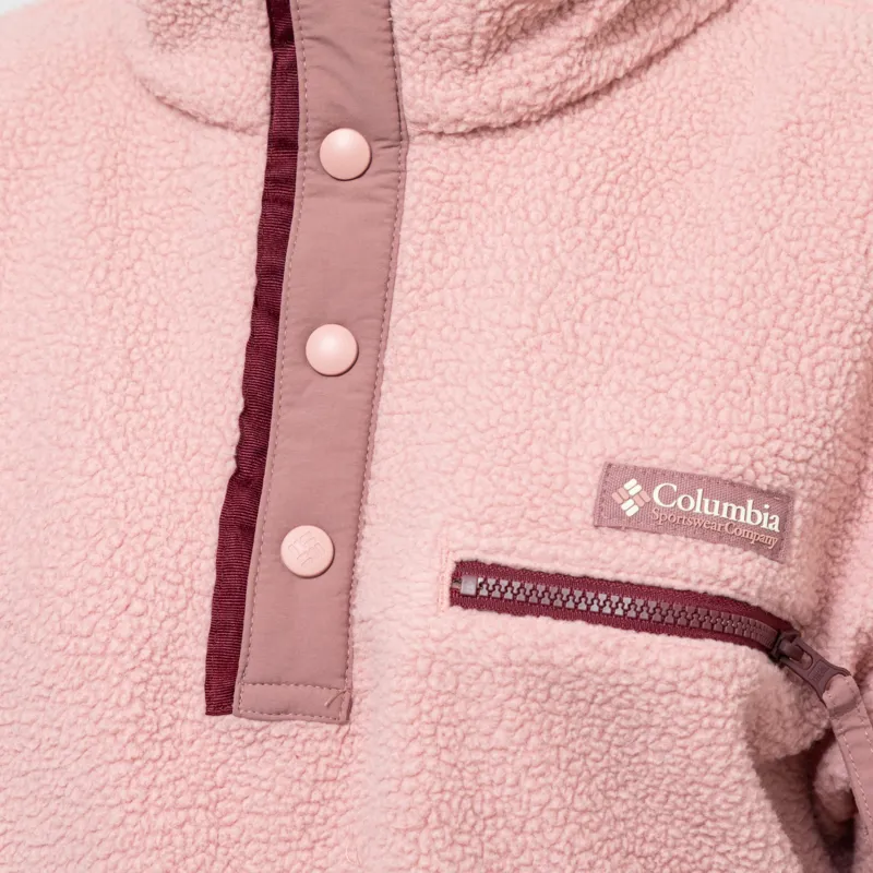 Columbia Womens Helvetia II Half Snap Fleece Eraser Pink Fig Rich Wine-6