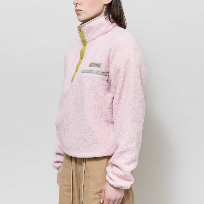 Columbia Womens Helvetia II Half Snap Fleece Pink Agate Peppercorn Flint-1