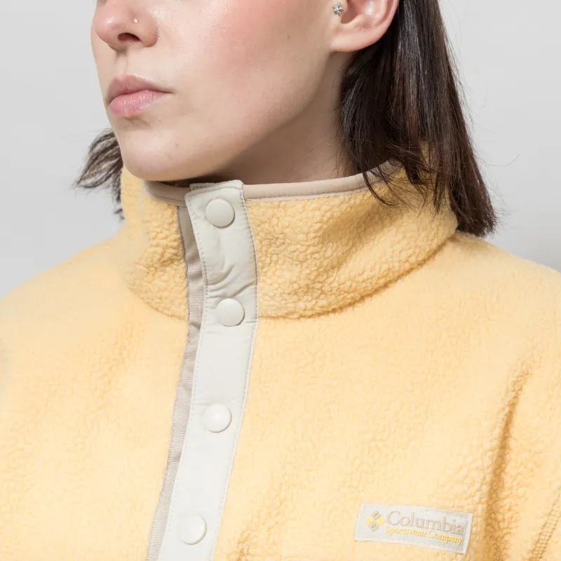 Columbia Womens Helvetia II Half Snap Fleece Sand Dune Stone Ancient Fossil-3