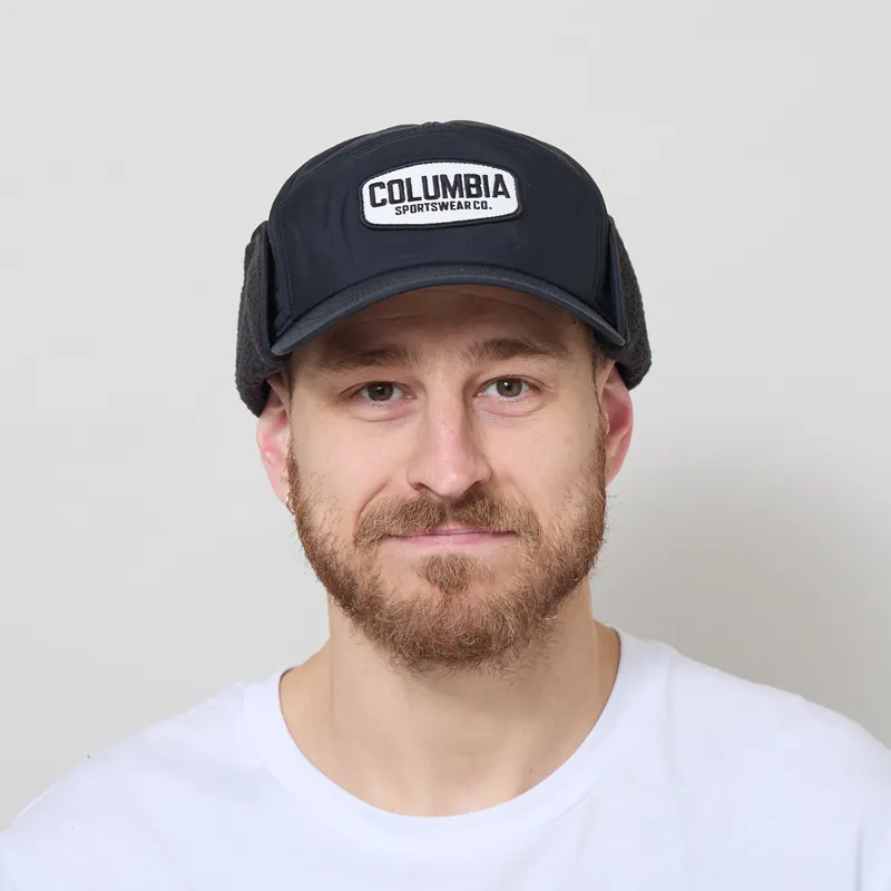 Columbia Landroamer Ear Flap Cap Black Working Badge-2